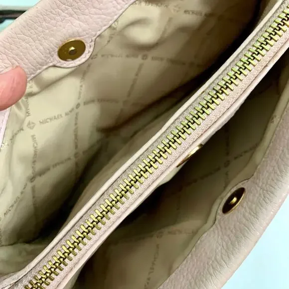 Michael Michael Kors Large Triple Gusset Jet Set Pebbled Leather Crossbody - Picture 4 of 6